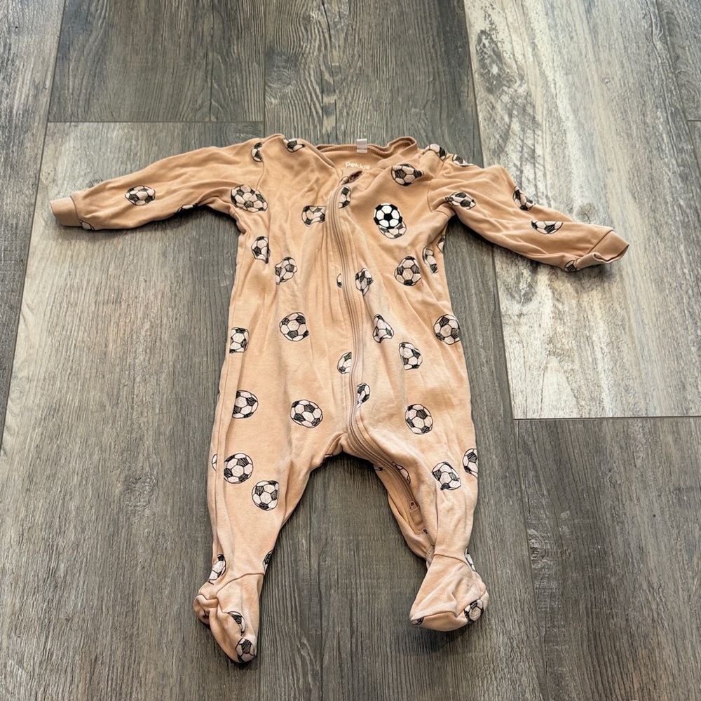 Pekkle Soccer Print‎ Kids One Piece - Tan